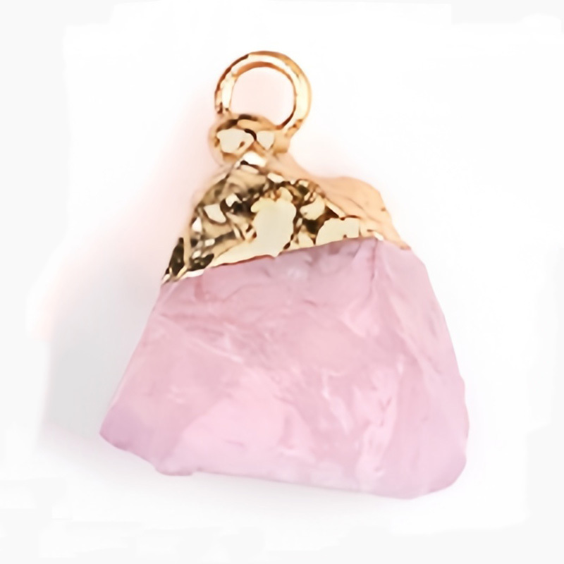 Gemstone Irregular Raw Stone Gilded Pendant For Making Jewlery