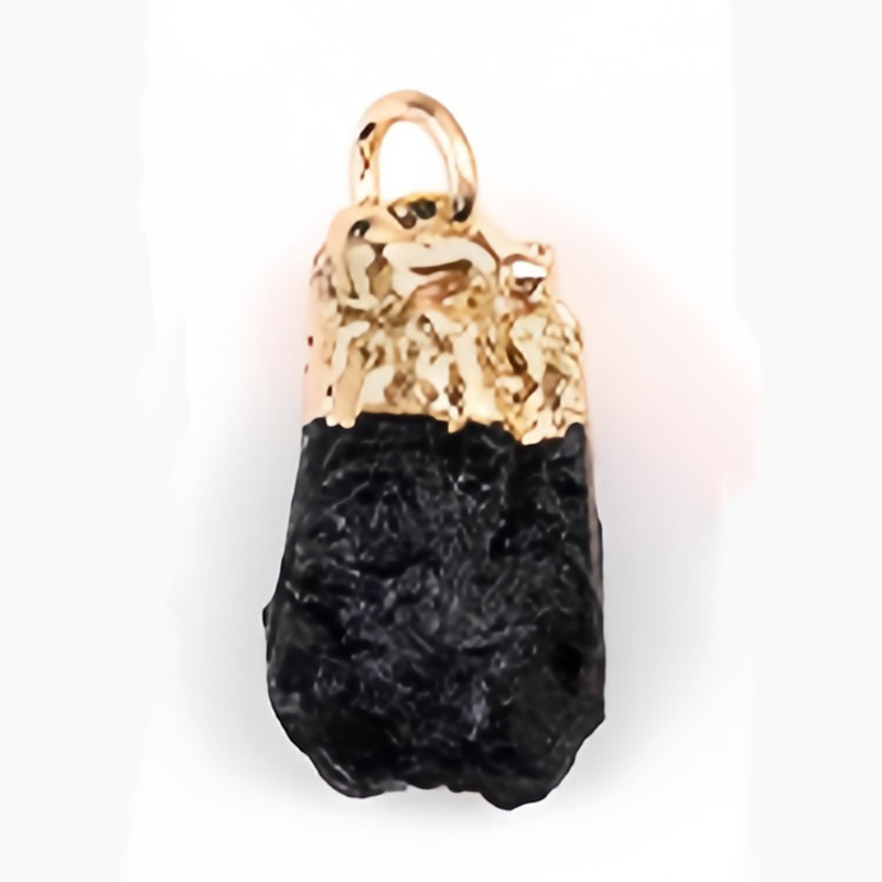 Gemstone Irregular Raw Stone Gilded Pendant For Making Jewlery