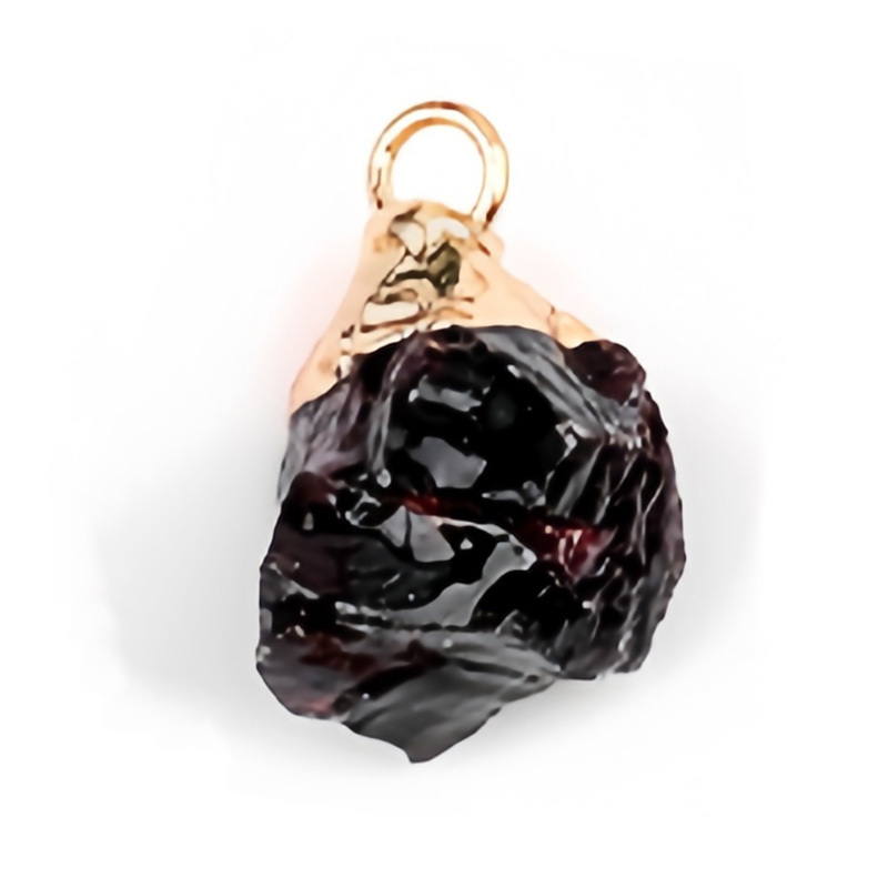 Gemstone Irregular Raw Stone Gilded Pendant For Making Jewlery