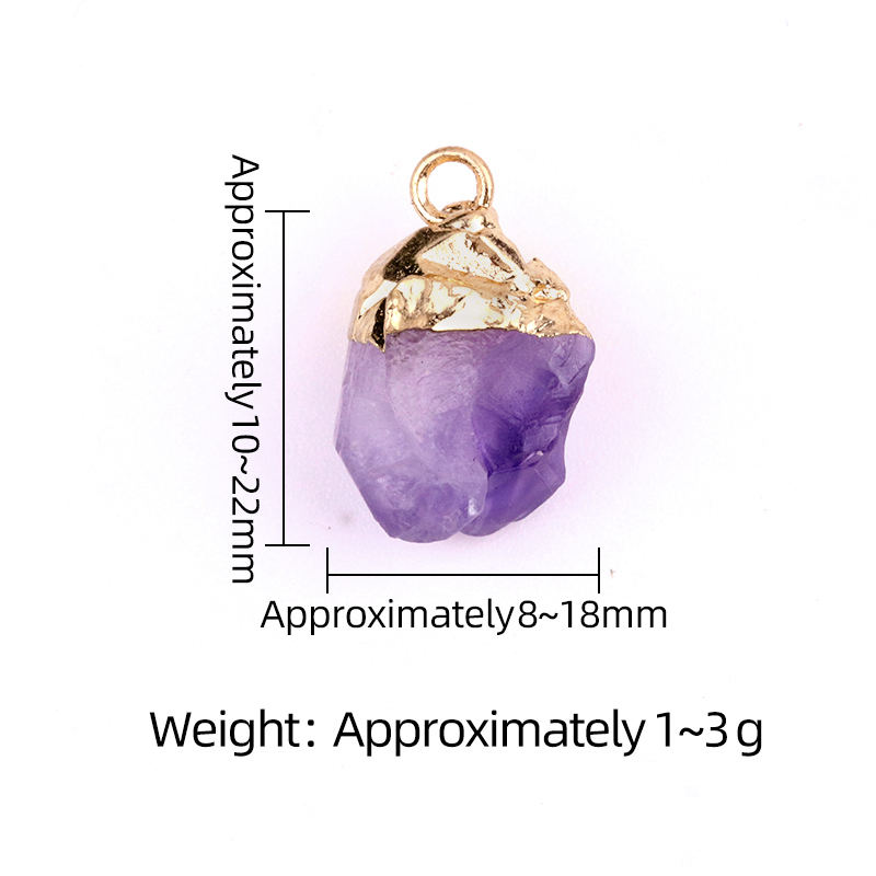Gemstone Irregular Raw Stone Gilded Pendant For Making Jewlery