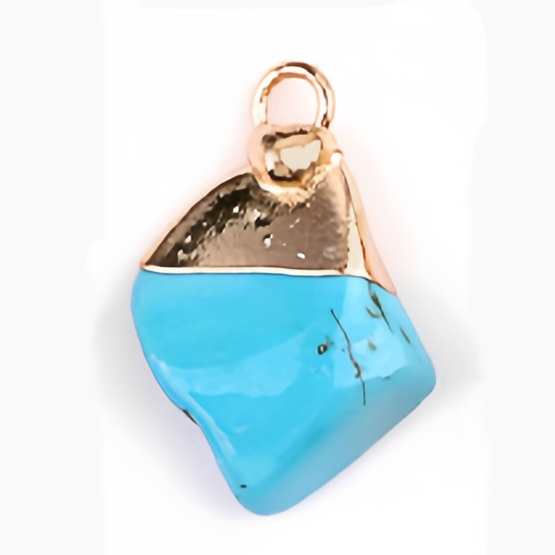 Gemstone Irregular Raw Stone Gilded Pendant For Making Jewlery