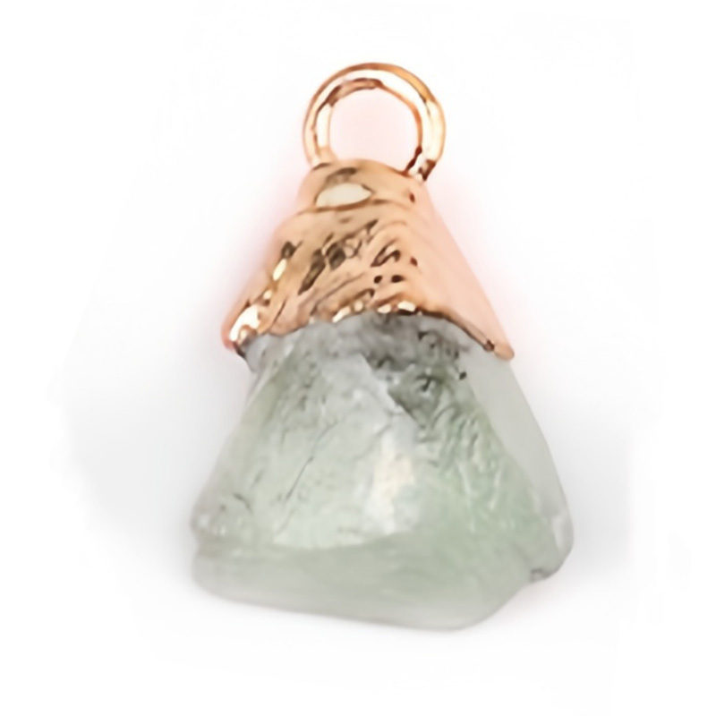 Gemstone Irregular Raw Stone Gilded Pendant For Making Jewlery