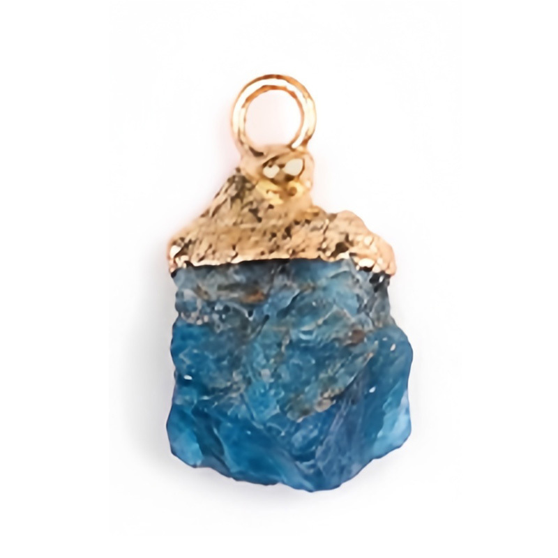 Gemstone Irregular Raw Stone Gilded Pendant For Making Jewlery
