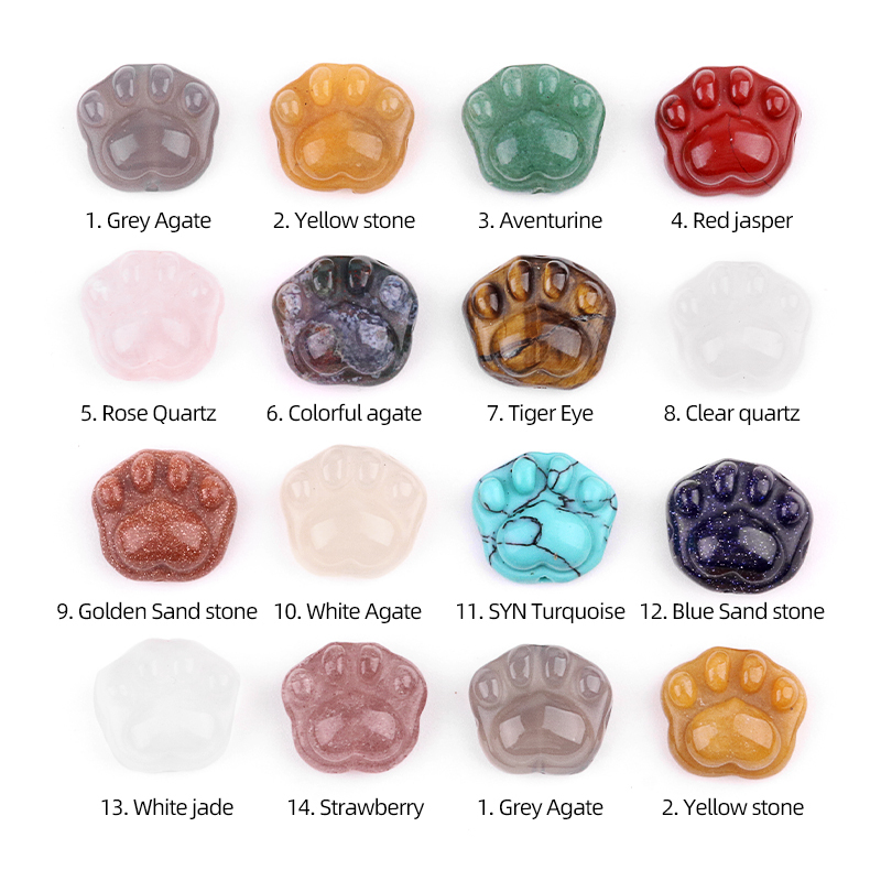 Gemstone 14x16mm Cat Paw & Claw Beads Drilled Side Hole for Making Jewelry