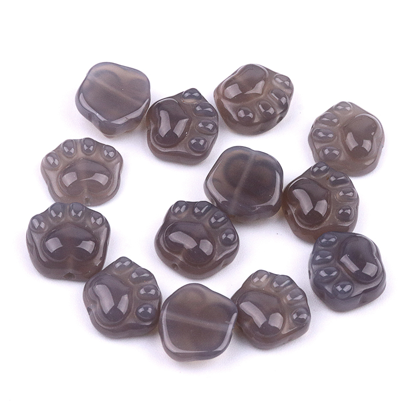 Gemstone 14x16mm Cat Paw & Claw Beads Drilled Side Hole for Making Jewelry