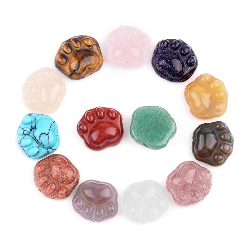 Gemstone 14x16mm Cat Paw & Claw Beads Drilled Side Hole for Making Jewelry