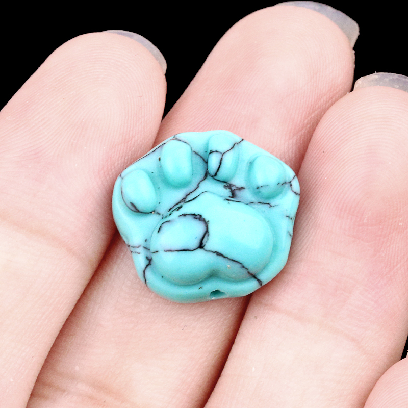Gemstone 14x16mm Cat Paw & Claw Beads Drilled Side Hole for Making Jewelry