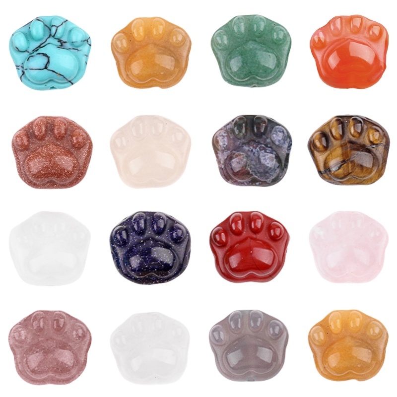 Gemstone 14x16mm Cat Paw & Claw Beads Drilled Side Hole for Making Jewelry