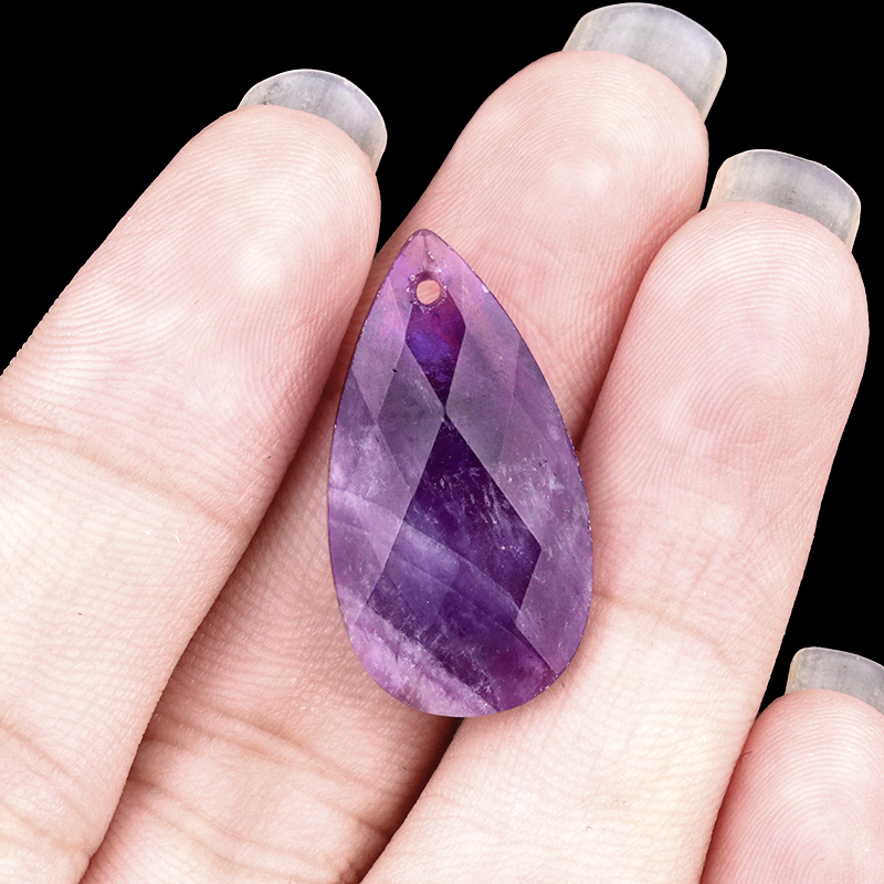 Green Aventurine 13X25MM Facted Teardrop Gemstone Pendant for DIY Making Jewelry