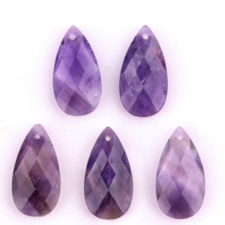 Green Aventurine 13X25MM Facted Teardrop Gemstone Pendant for DIY Making Jewelry