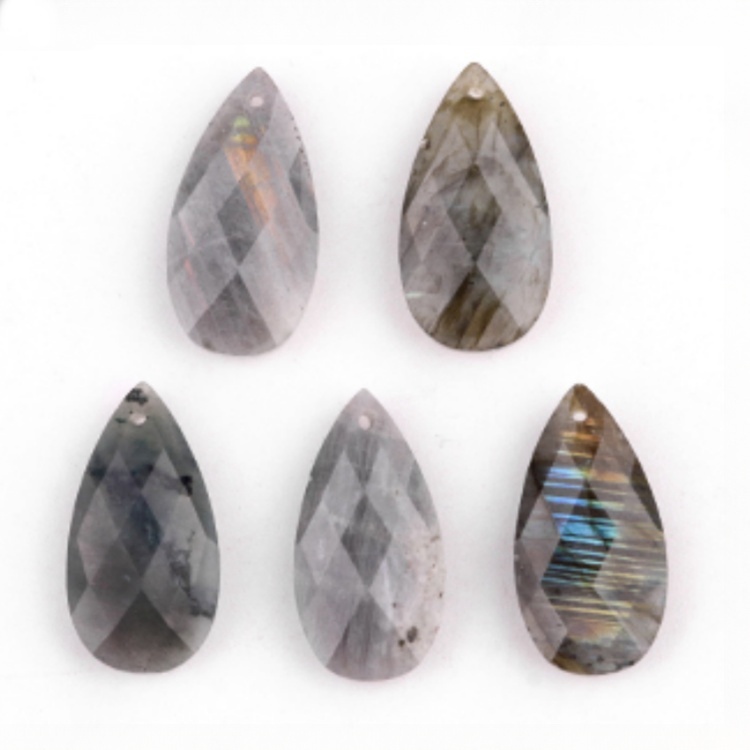 Green Aventurine 13X25MM Facted Teardrop Gemstone Pendant for DIY Making Jewelry