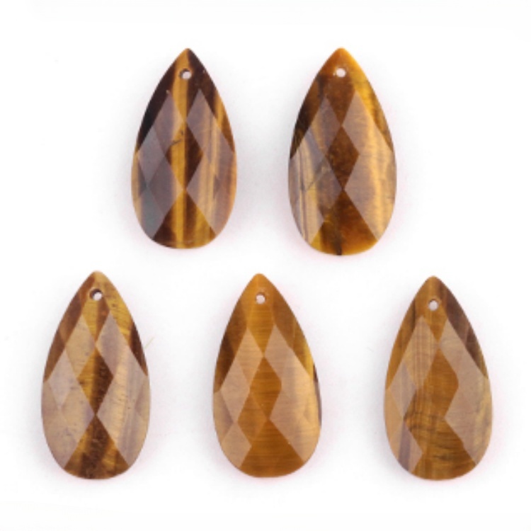 Green Aventurine 13X25MM Facted Teardrop Gemstone Pendant for DIY Making Jewelry