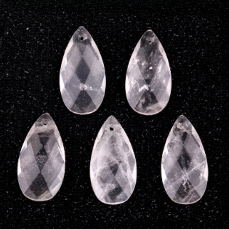 Green Aventurine 13X25MM Facted Teardrop Gemstone Pendant for DIY Making Jewelry