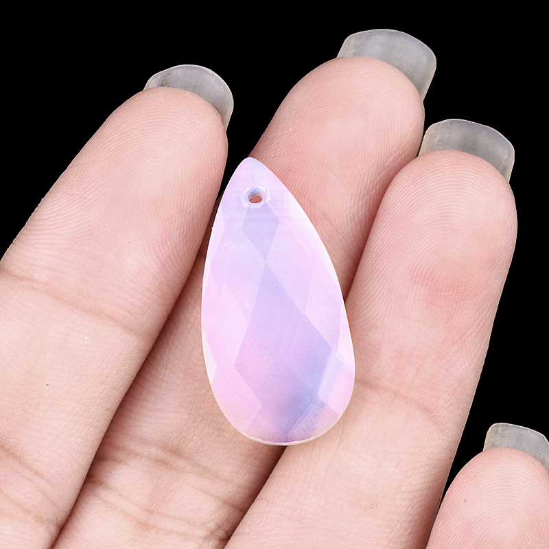 Green Aventurine 13X25MM Facted Teardrop Gemstone Pendant for DIY Making Jewelry