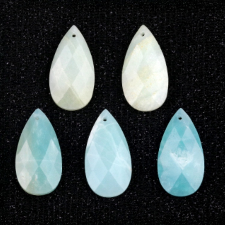 Green Aventurine 13X25MM Facted Teardrop Gemstone Pendant for DIY Making Jewelry