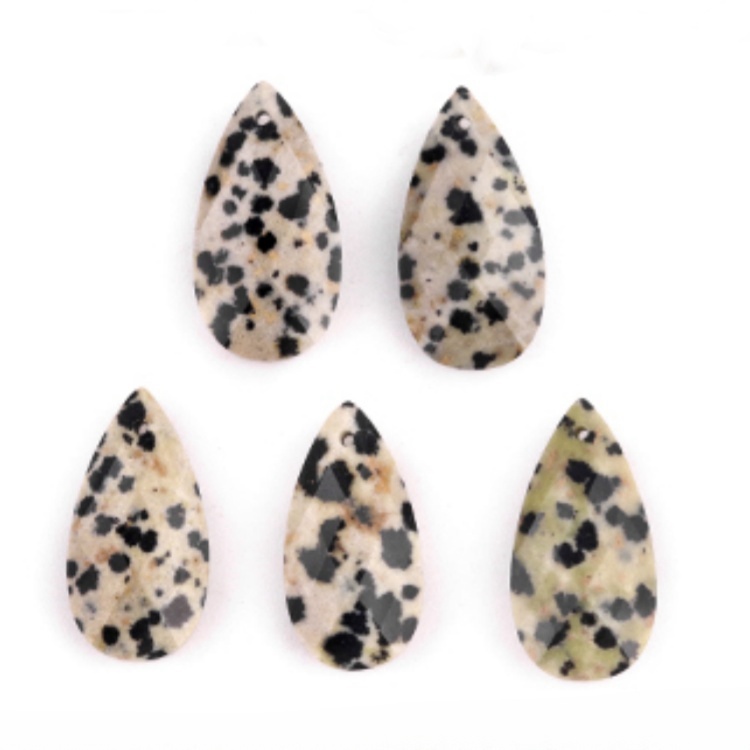 Green Aventurine 13X25MM Facted Teardrop Gemstone Pendant for DIY Making Jewelry