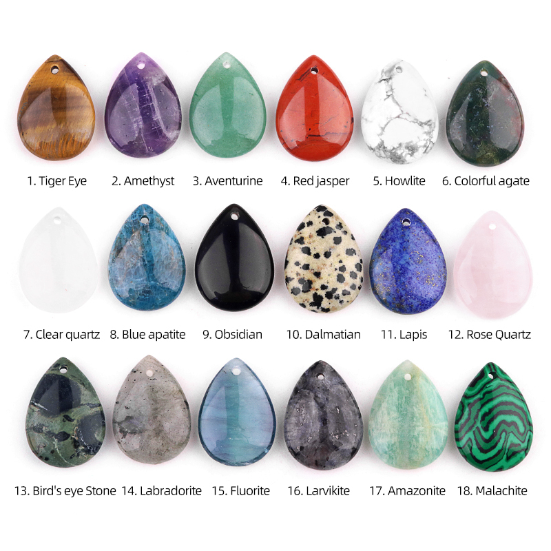 18X25MM Teardrop Gemstone Pendant for DIY Making Jewelry