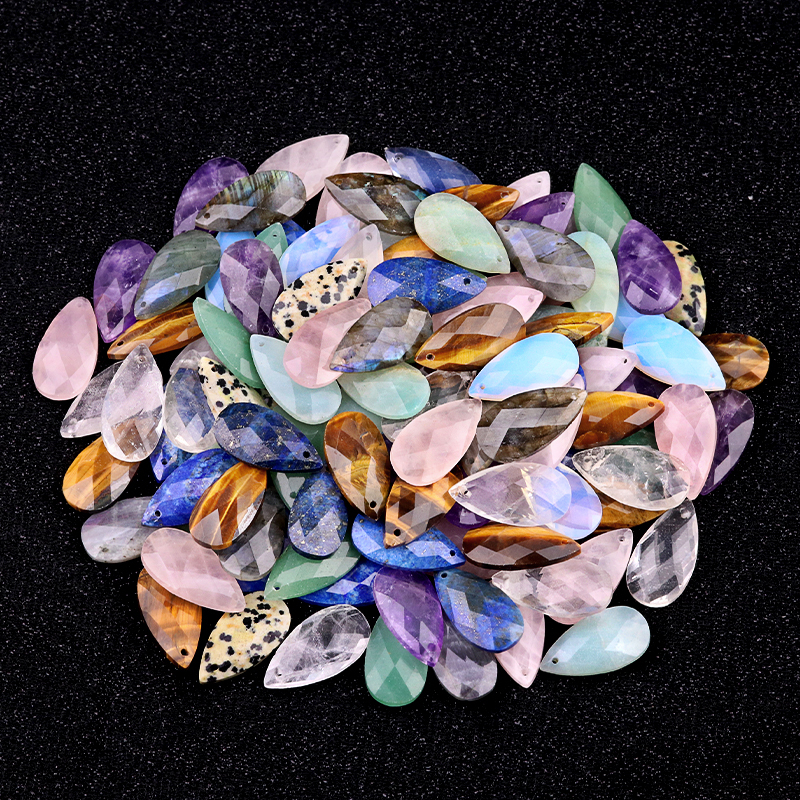 13X25MM Facted Teardrop Gemstone Pendant for DIY Making Jewelry