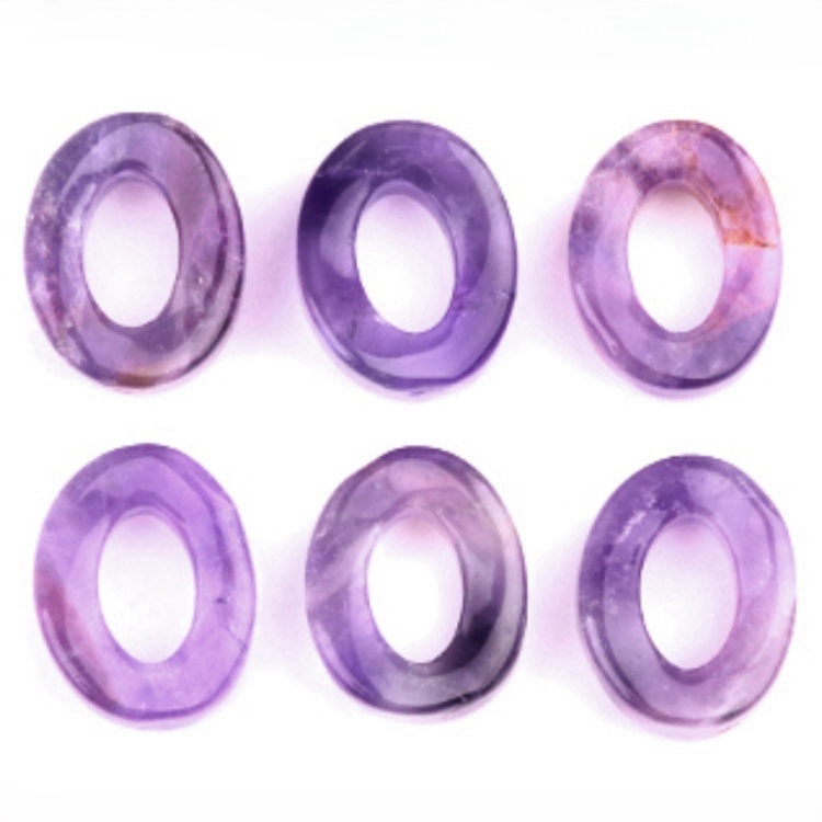 18x23mm Twist QQ Circle &  Hollow Oval Stone Beads Pendant