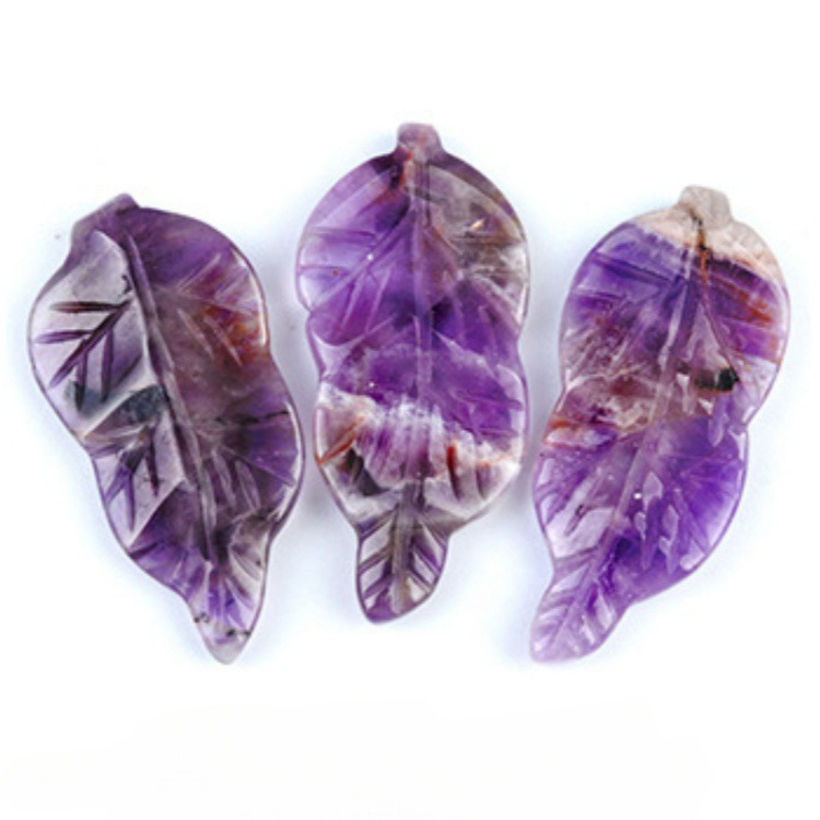 Handmade Craved Gemstone Leaf for Home Decor (Approx 23X47MM)