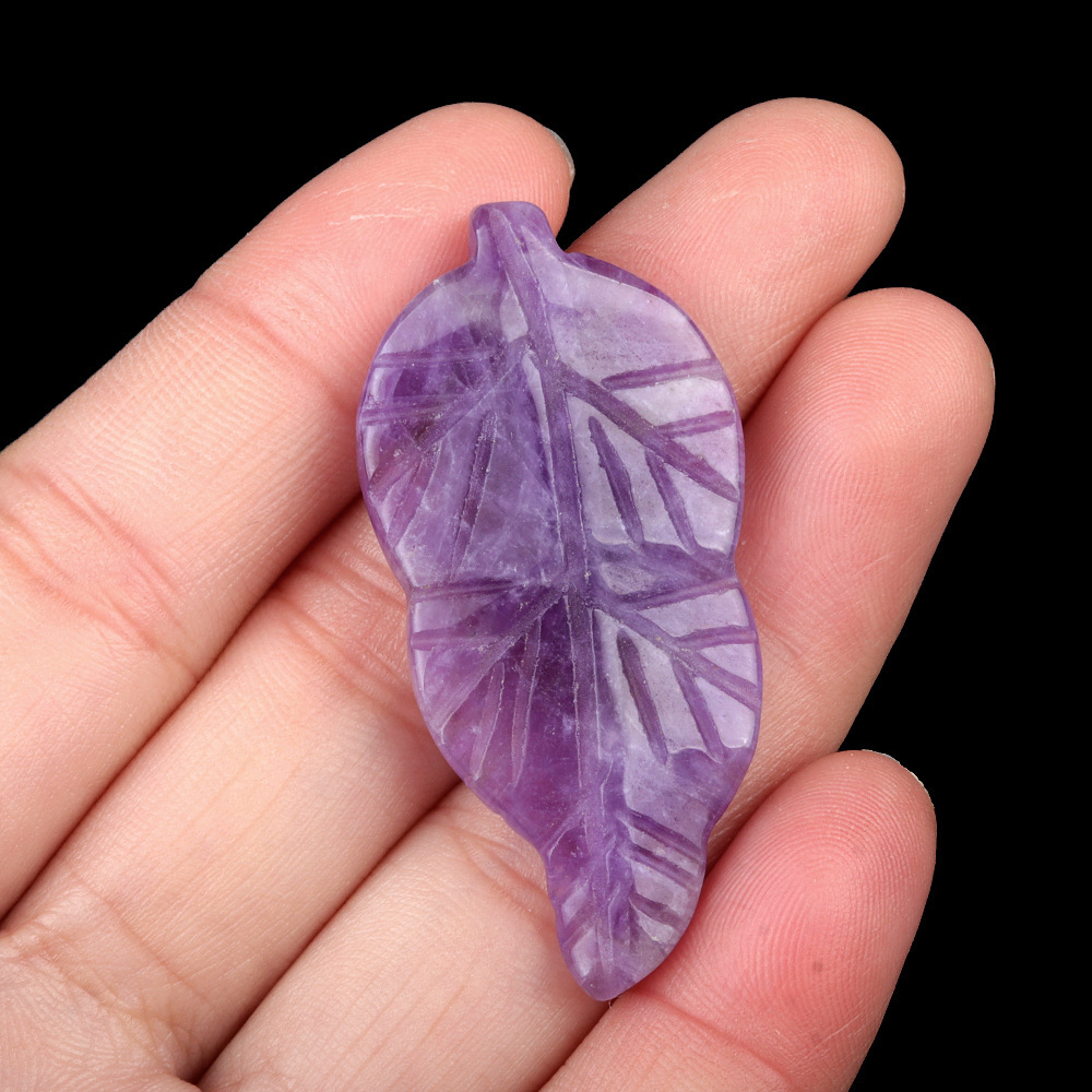Handmade Craved Gemstone Leaf for Home Decor (Approx 23X47MM)