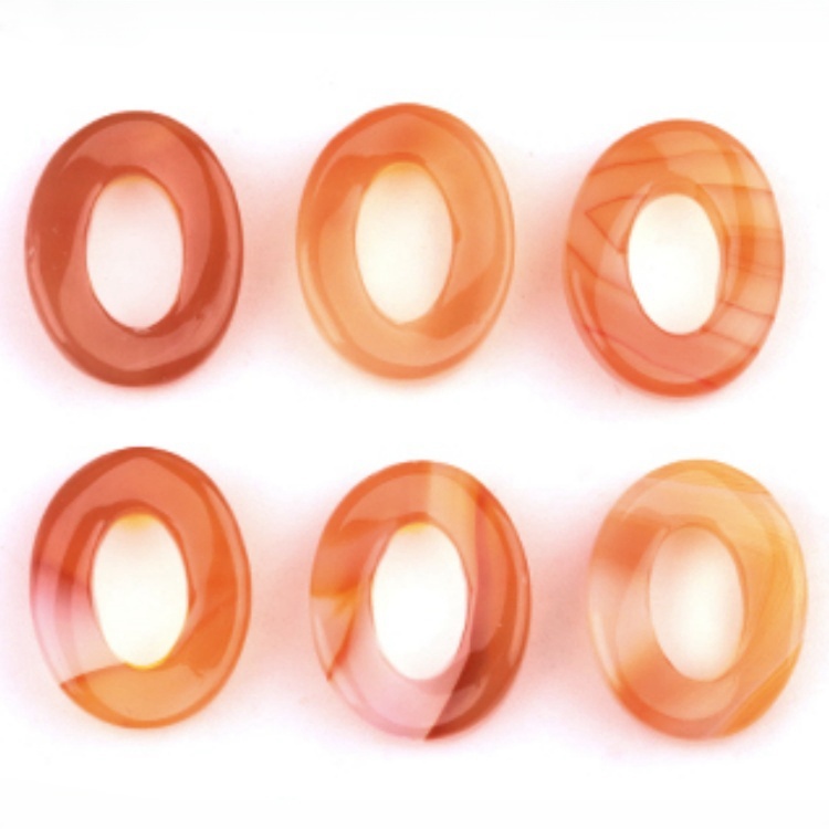18x23mm Twist QQ Circle &  Hollow Oval Stone Beads Pendant