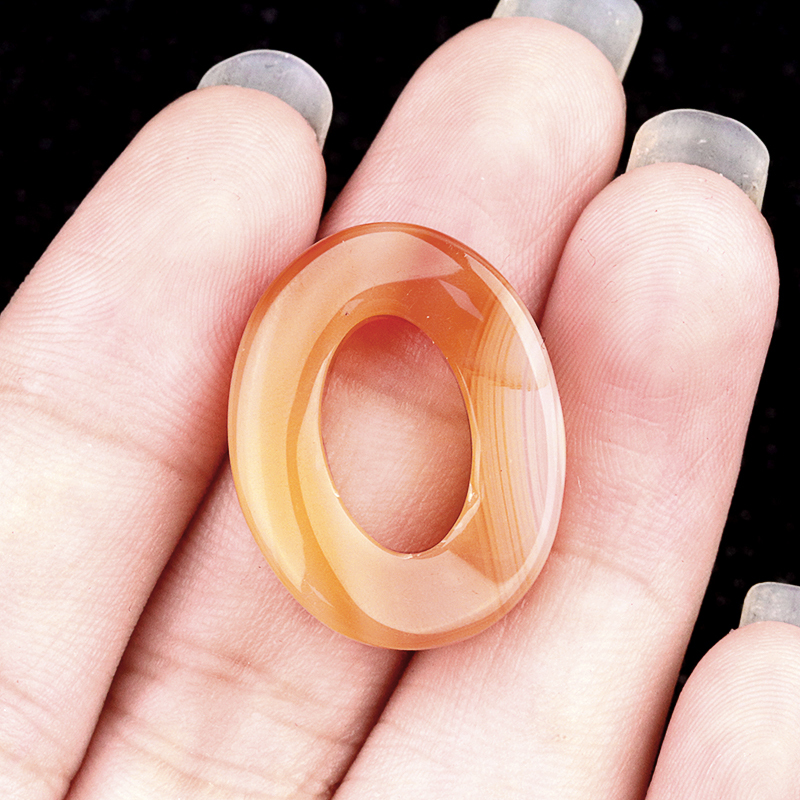 18x23mm Twist QQ Circle &  Hollow Oval Stone Beads Pendant