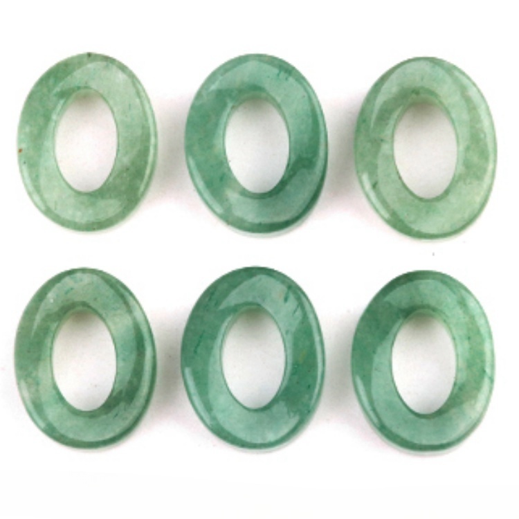18x23mm Twist QQ Circle &  Hollow Oval Stone Beads Pendant