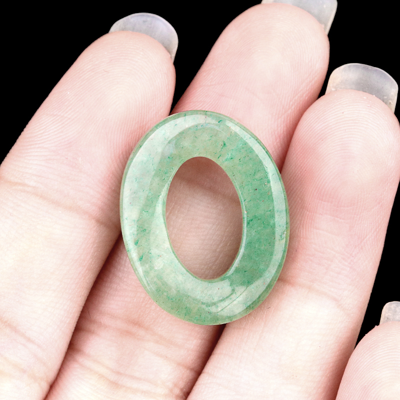 18x23mm Twist QQ Circle &  Hollow Oval Stone Beads Pendant