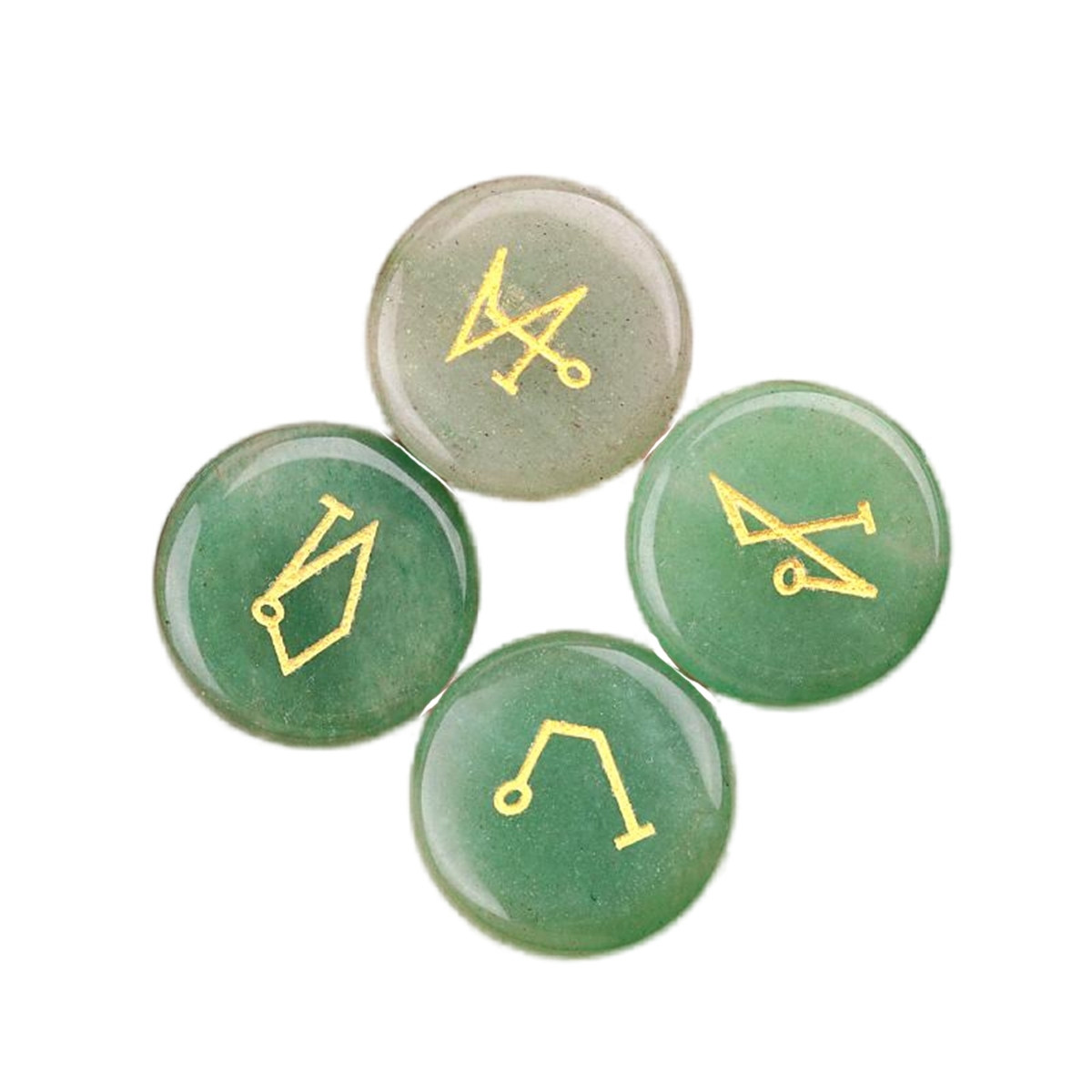 25MM Stone Disc Ornament 4PCS Handmade Craved Angle Spiritual Symbols