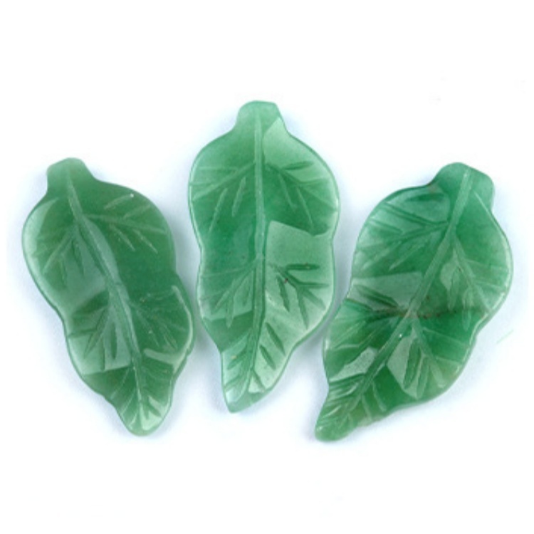 Handmade Craved Gemstone Leaf for Home Decor (Approx 23X47MM)