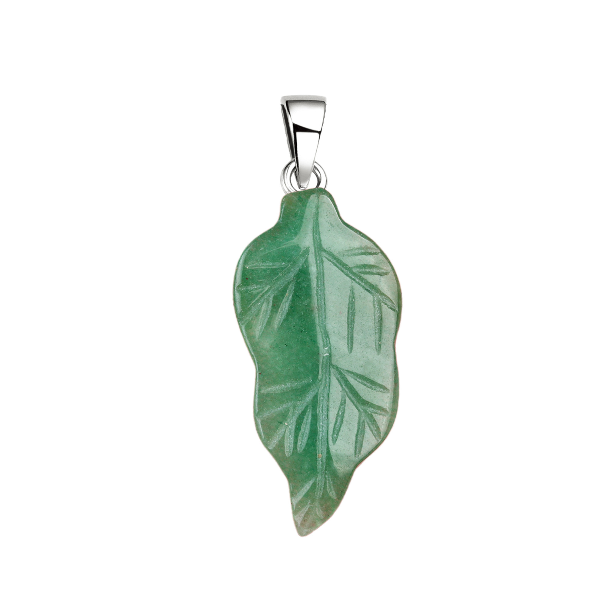 Handmade Craved Gemstone Leaf  Pendant for Making Jewelry  (Approx 23X47MM)