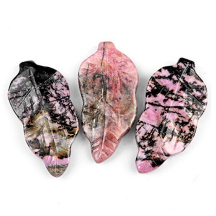 Handmade Craved Gemstone Leaf for Home Decor (Approx 23X47MM)