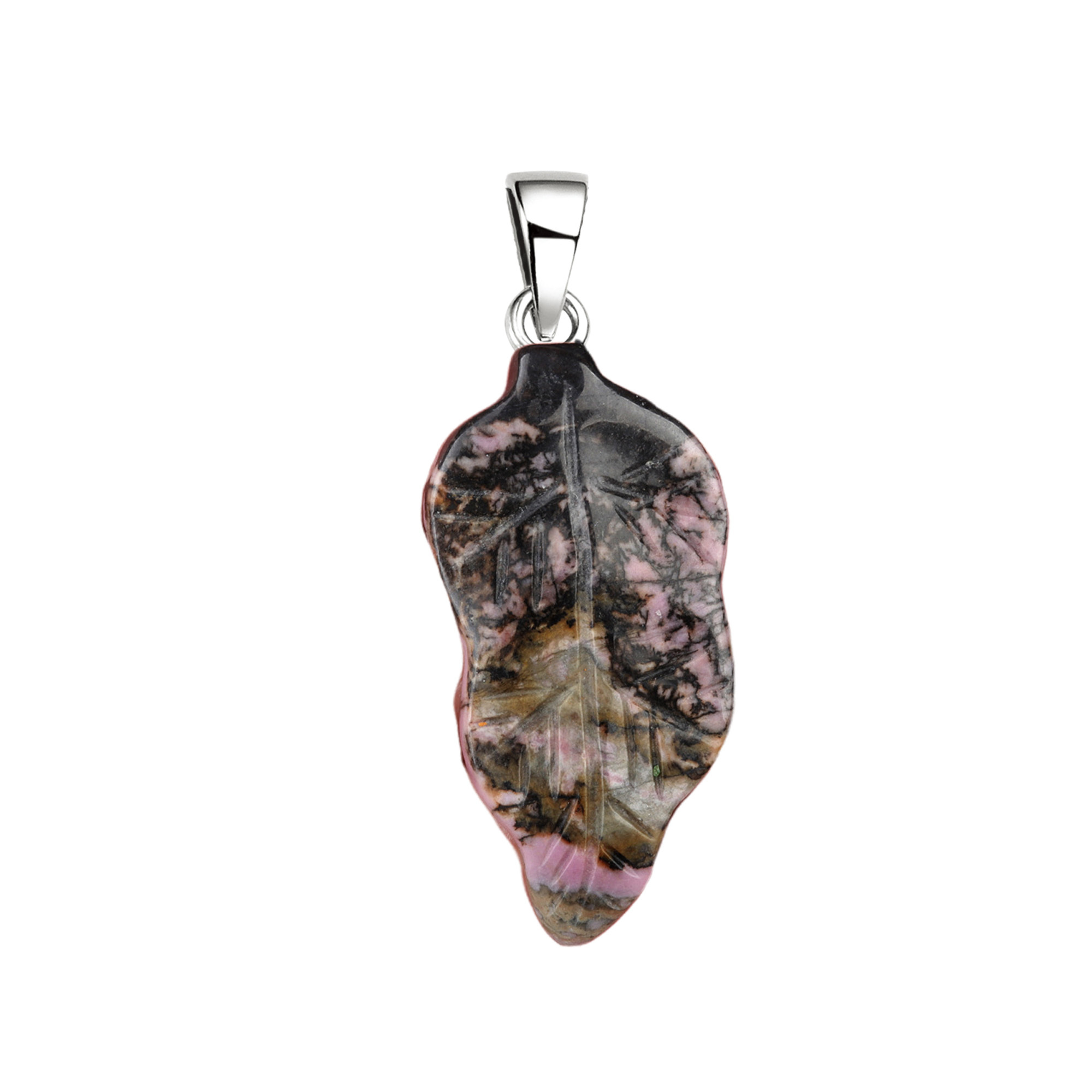 Handmade Craved Gemstone Leaf  Pendant for Making Jewelry  (Approx 23X47MM)