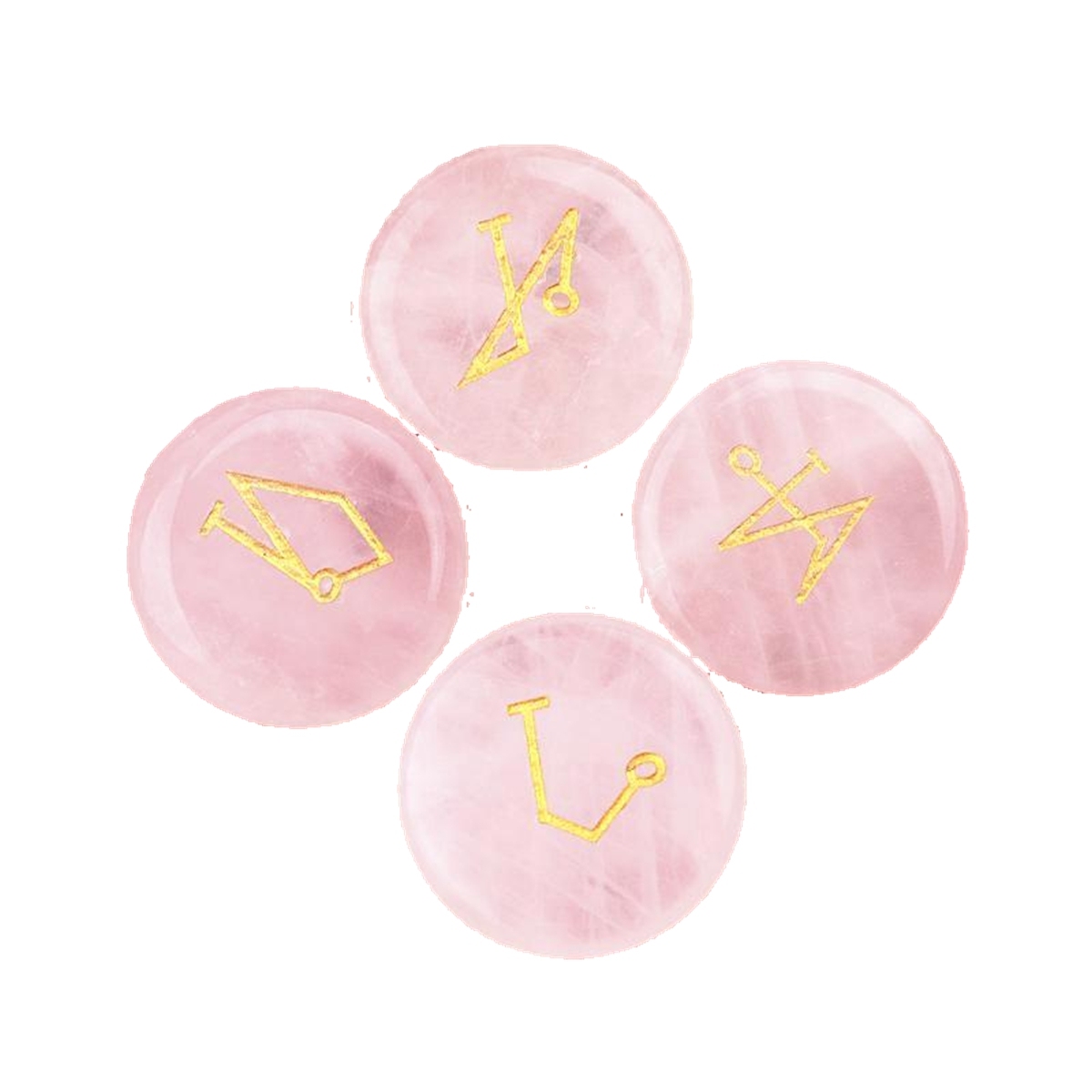 25MM Stone Disc Ornament 4PCS Handmade Craved Angle Spiritual Symbols