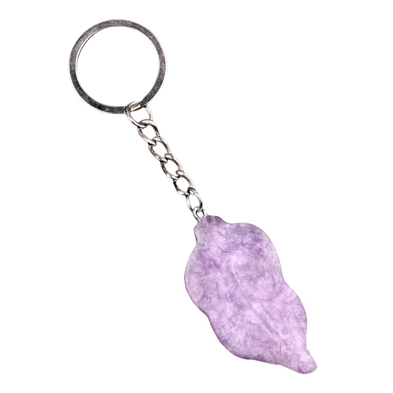Handmade Craved Gemstone Leaf  Pendant  (Approx 23X47MM) Keychain