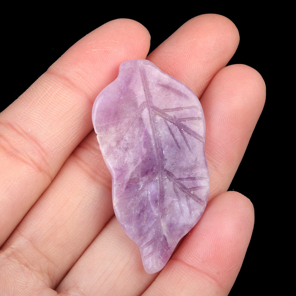 Handmade Craved Gemstone Leaf for Home Decor (Approx 23X47MM)