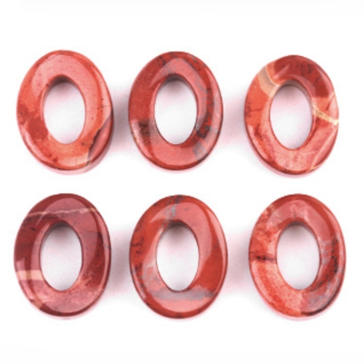 18x23mm Twist QQ Circle &  Hollow Oval Stone Beads Pendant