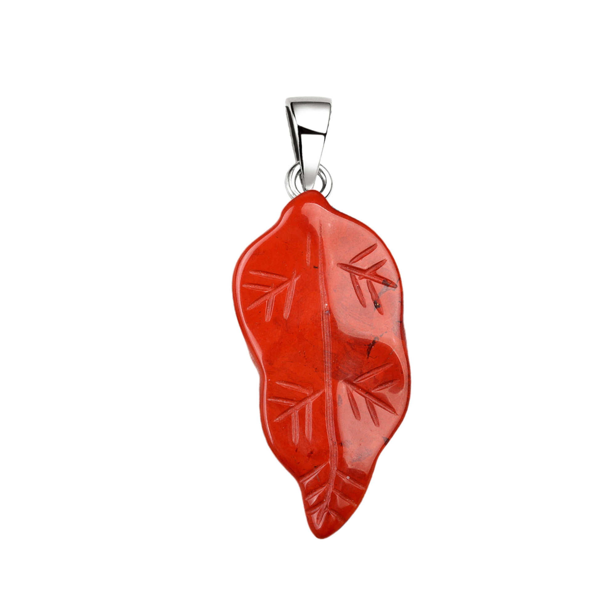 Handmade Craved Gemstone Leaf  Pendant for Making Jewelry  (Approx 23X47MM)