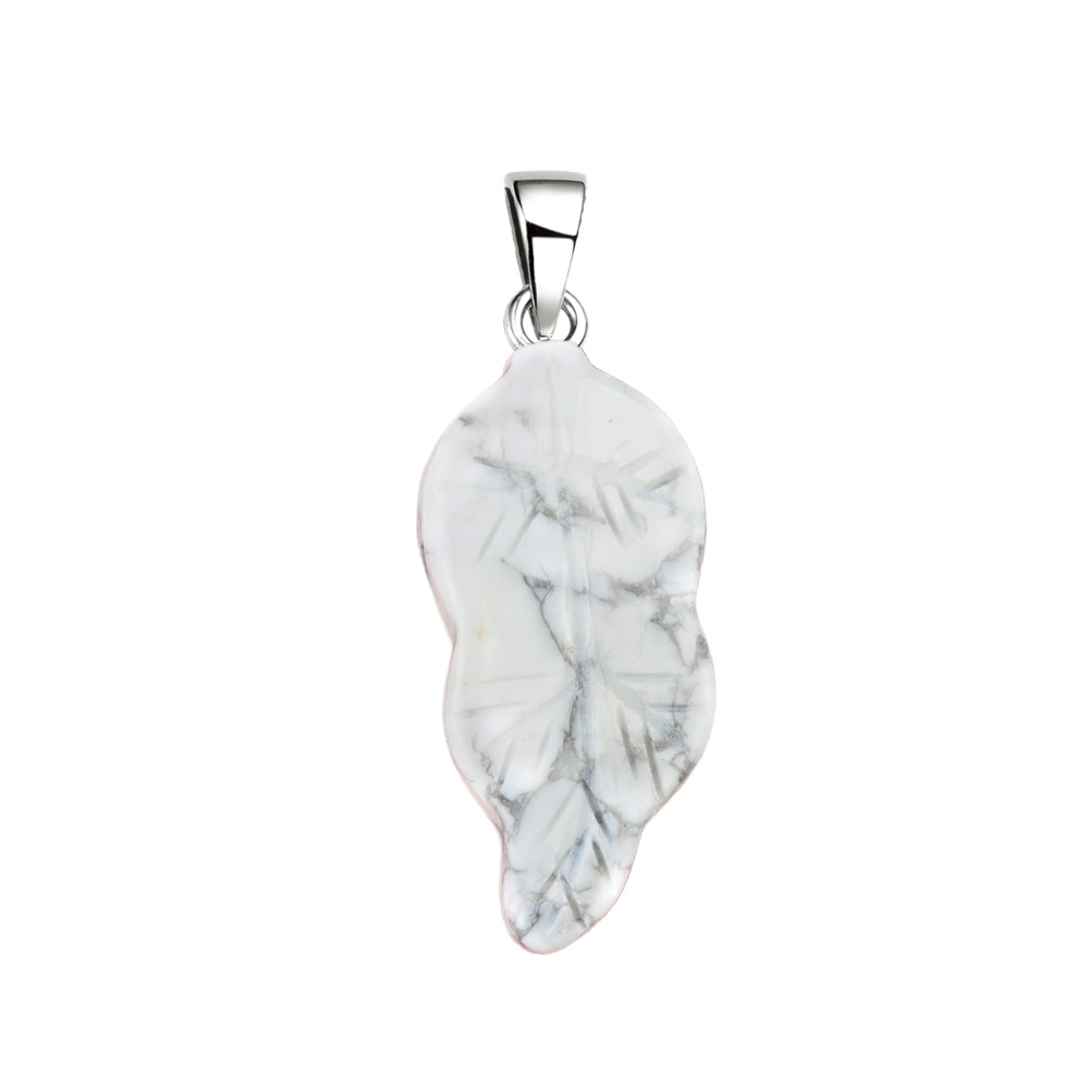 Handmade Craved Gemstone Leaf  Pendant for Making Jewelry  (Approx 23X47MM)
