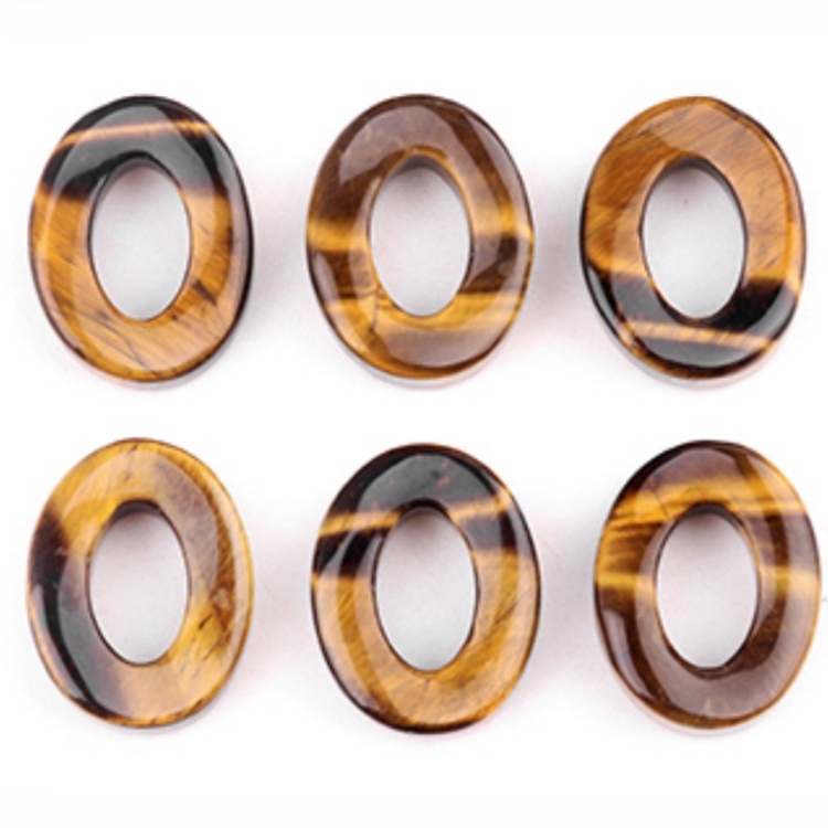 18x23mm Twist QQ Circle &  Hollow Oval Stone Beads Pendant