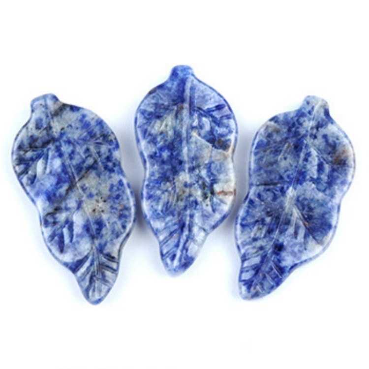 Handmade Craved Gemstone Leaf for Home Decor (Approx 23X47MM)