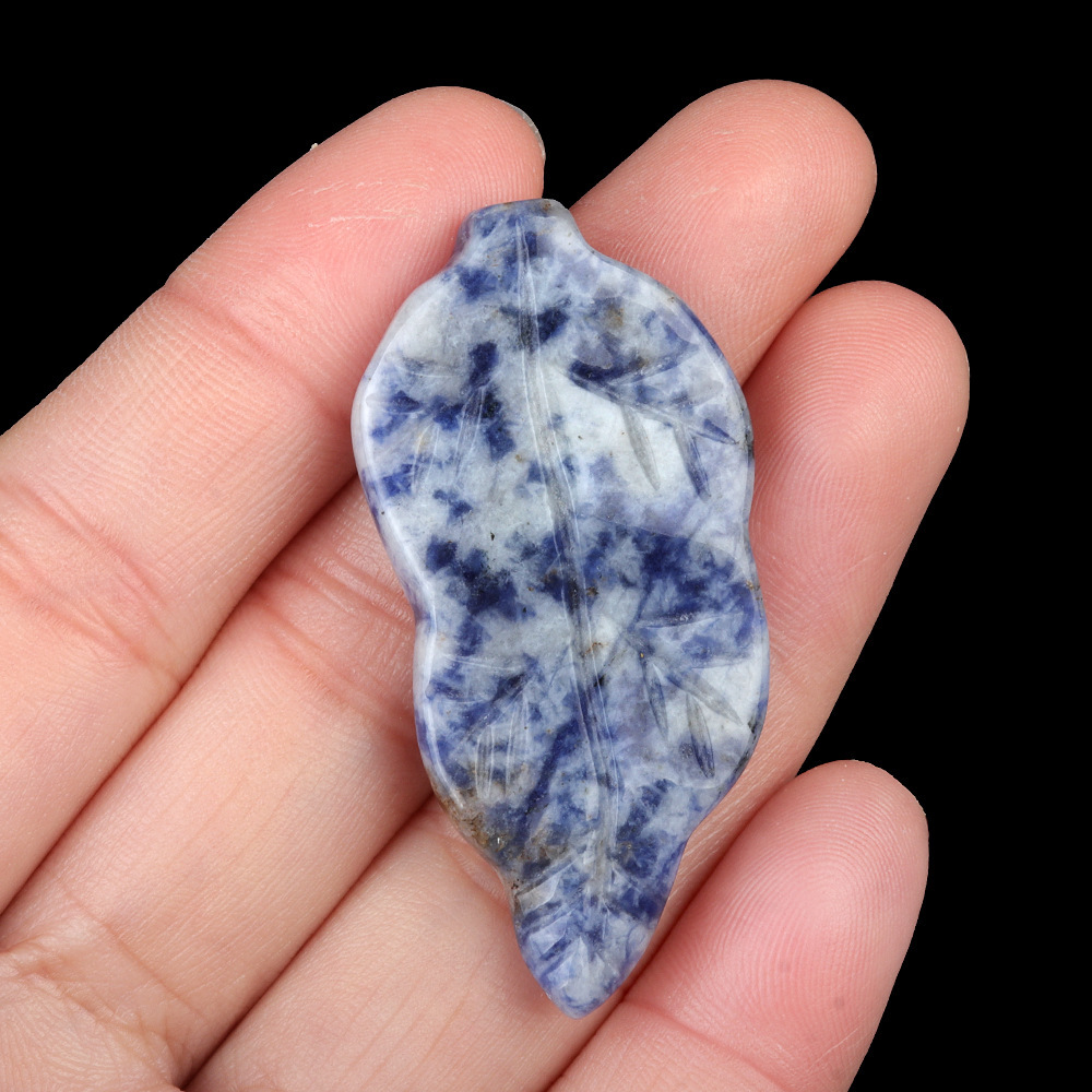 Handmade Craved Gemstone Leaf for Home Decor (Approx 23X47MM)