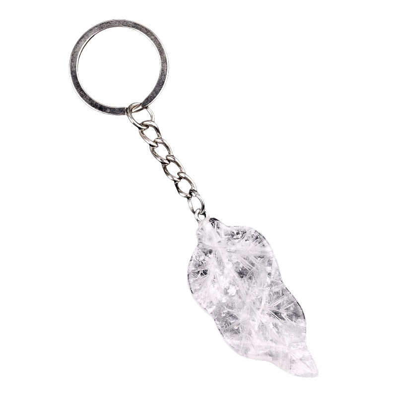 Handmade Craved Gemstone Leaf  Pendant  (Approx 23X47MM) Keychain