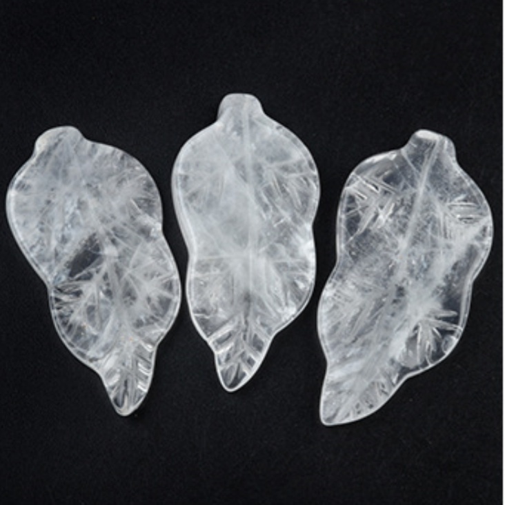 Handmade Craved Gemstone Leaf for Home Decor (Approx 23X47MM)