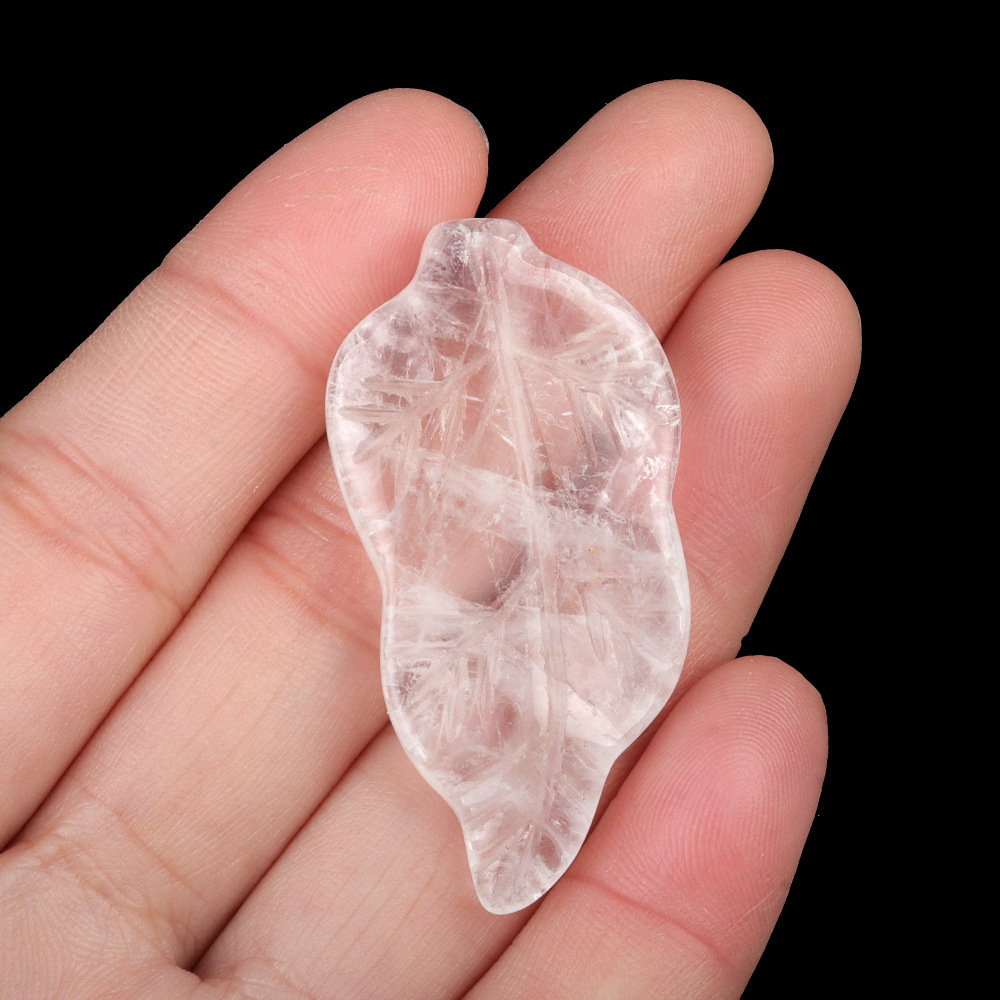 Handmade Craved Gemstone Leaf for Home Decor (Approx 23X47MM)