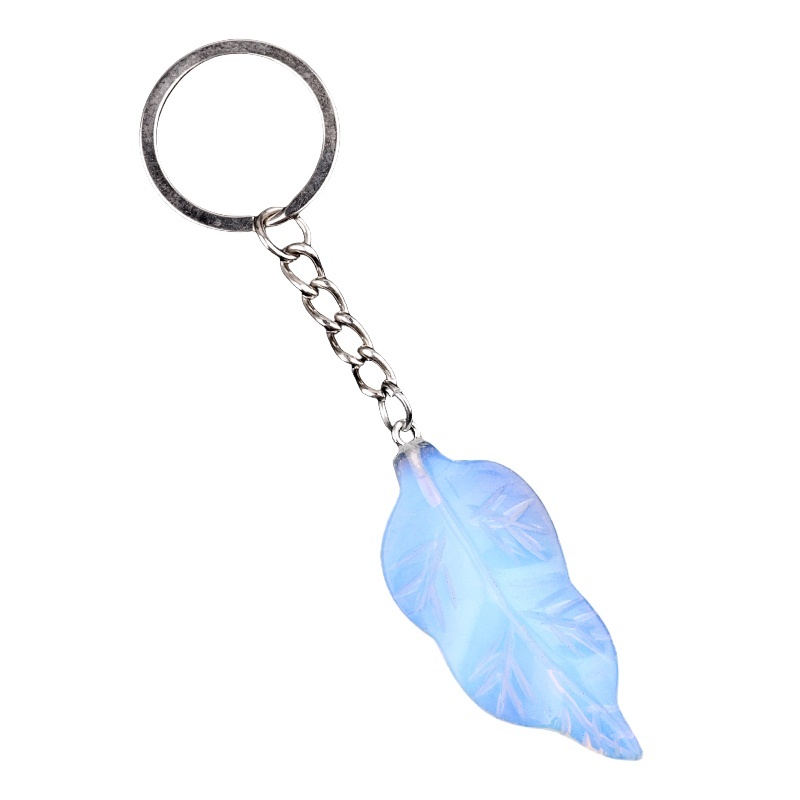 Handmade Craved Gemstone Leaf  Pendant  (Approx 23X47MM) Keychain