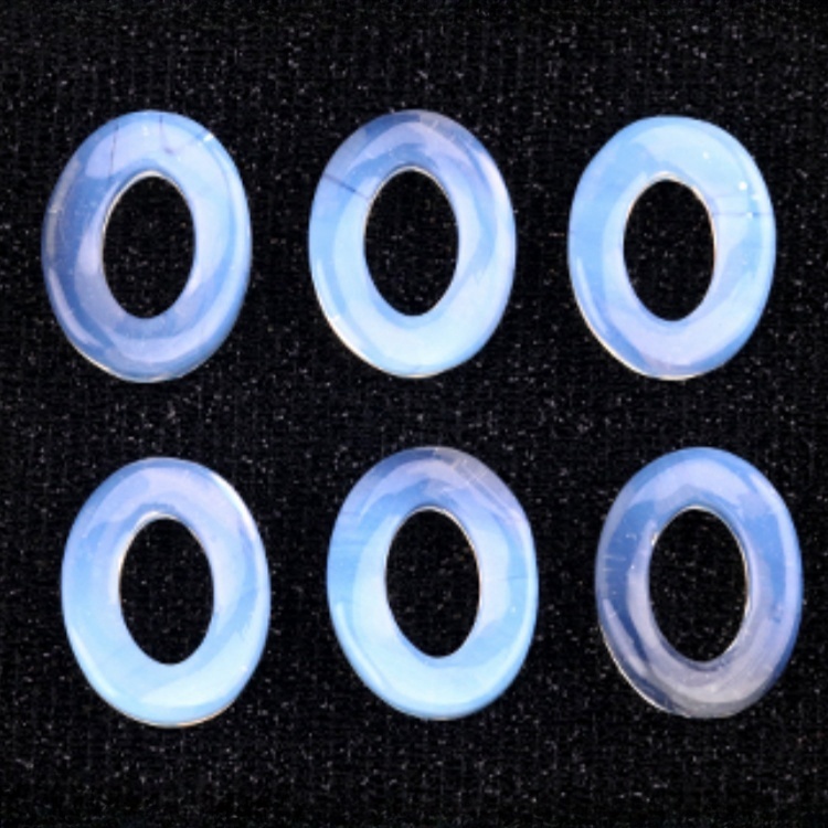 18x23mm Twist QQ Circle &  Hollow Oval Stone Beads Pendant