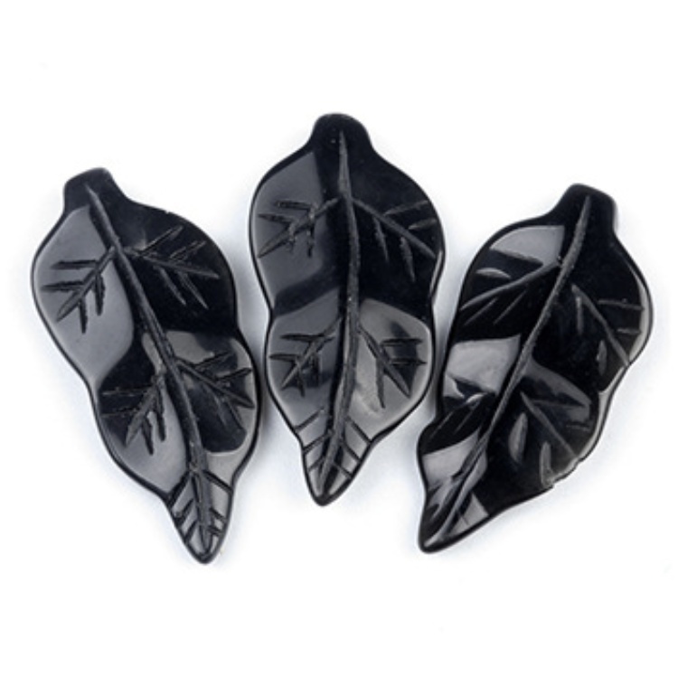 Handmade Craved Gemstone Leaf for Home Decor (Approx 23X47MM)