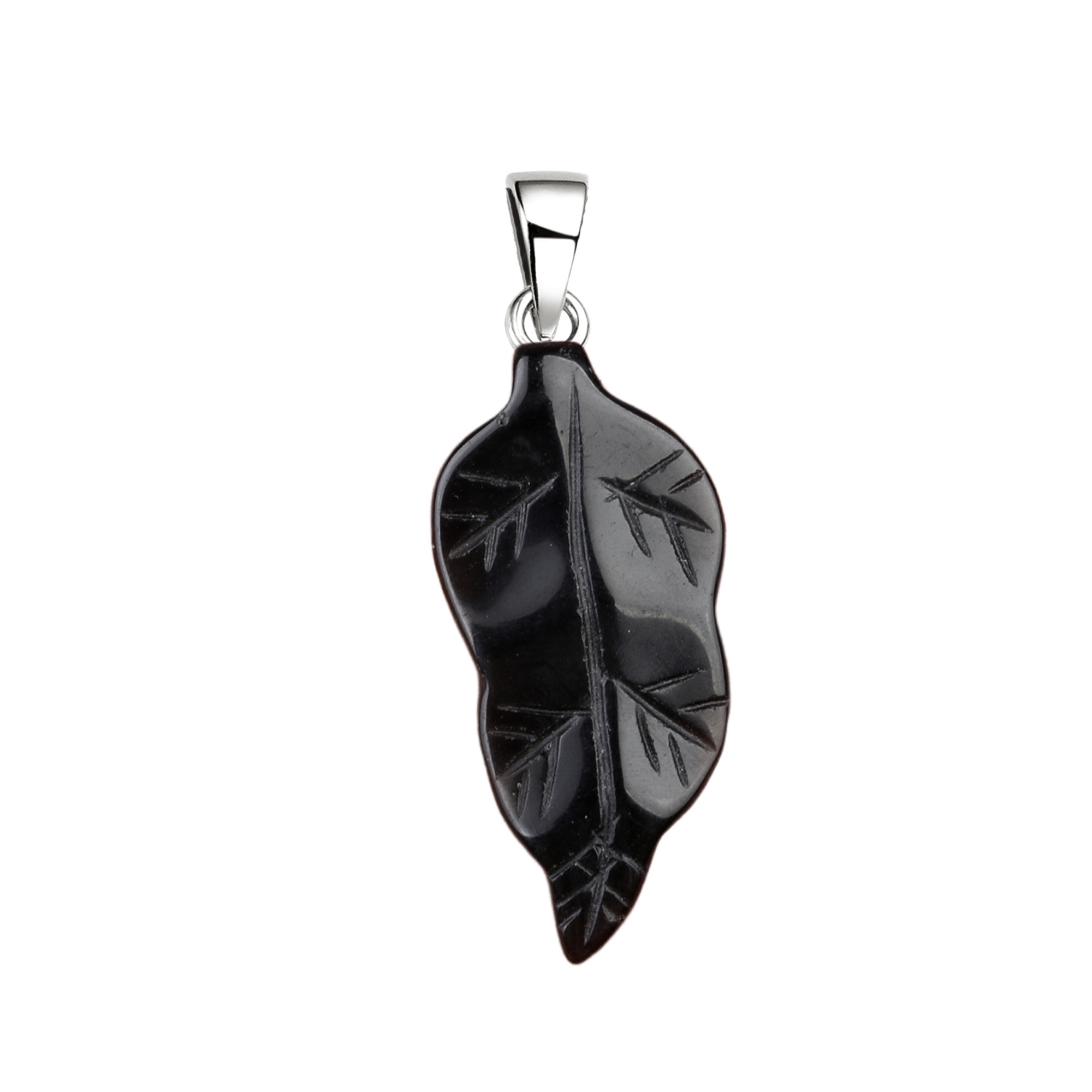 Handmade Craved Gemstone Leaf  Pendant for Making Jewelry  (Approx 23X47MM)